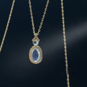 Custom Blue Topaz / Gold-plated copper