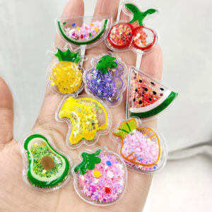 O1CN01x7TXib1Ccl4Q00gVS__1673420102-0-cib Wholesale Quicksand Fruit PVC Transparent Sequin Children's Hair Clip DIY Accessories