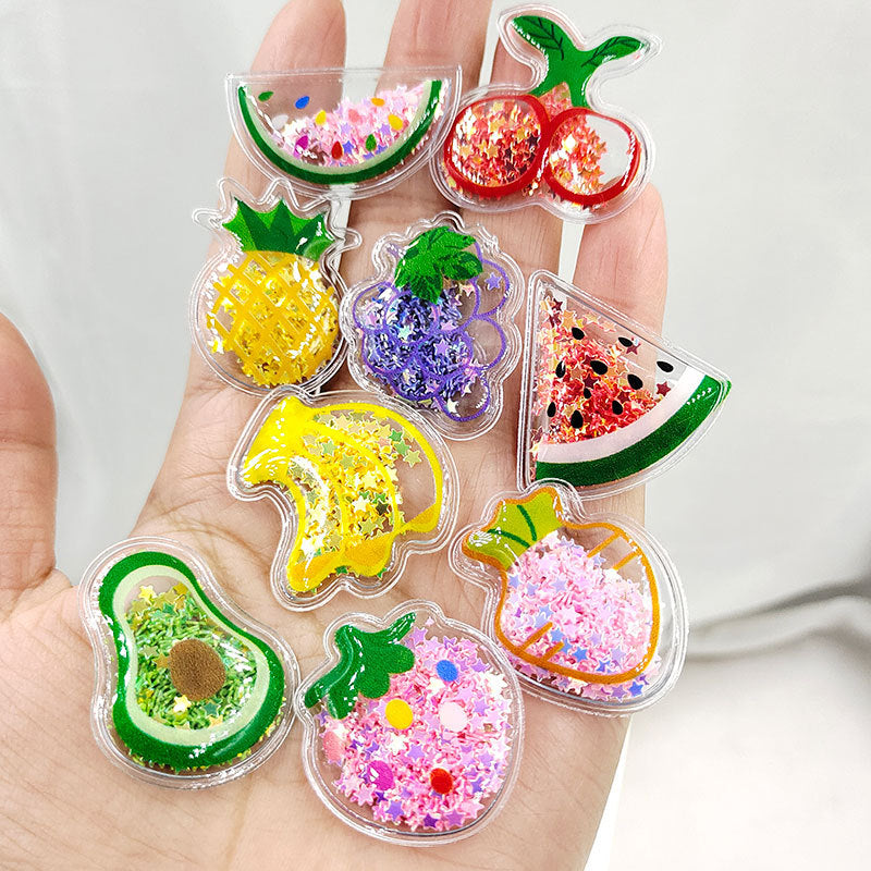 Wholesale Quicksand Ft PVC Transparent Sequin Chilen's Hair Clip DIY Aessories