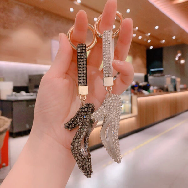 Wholesale Diamond Sticker Crystal High Heels Metal Keychain