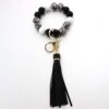 Wholesale Solid Wood Beads Silicone Beads Tassel Pendant Creative DIY Beaded Wrist Keychain