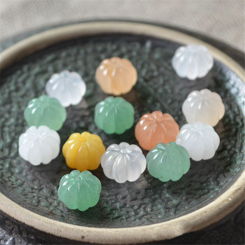 Wholesale 10MM Pumpkin Emerald Beads