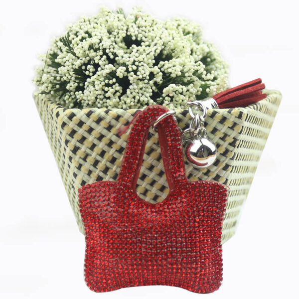 Wholesale Zinc Alloy Diamond Mini Bag Keychain