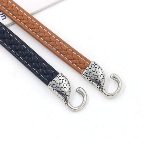 Wholesale Vintage Alloy Snake Head Leather Bracelet