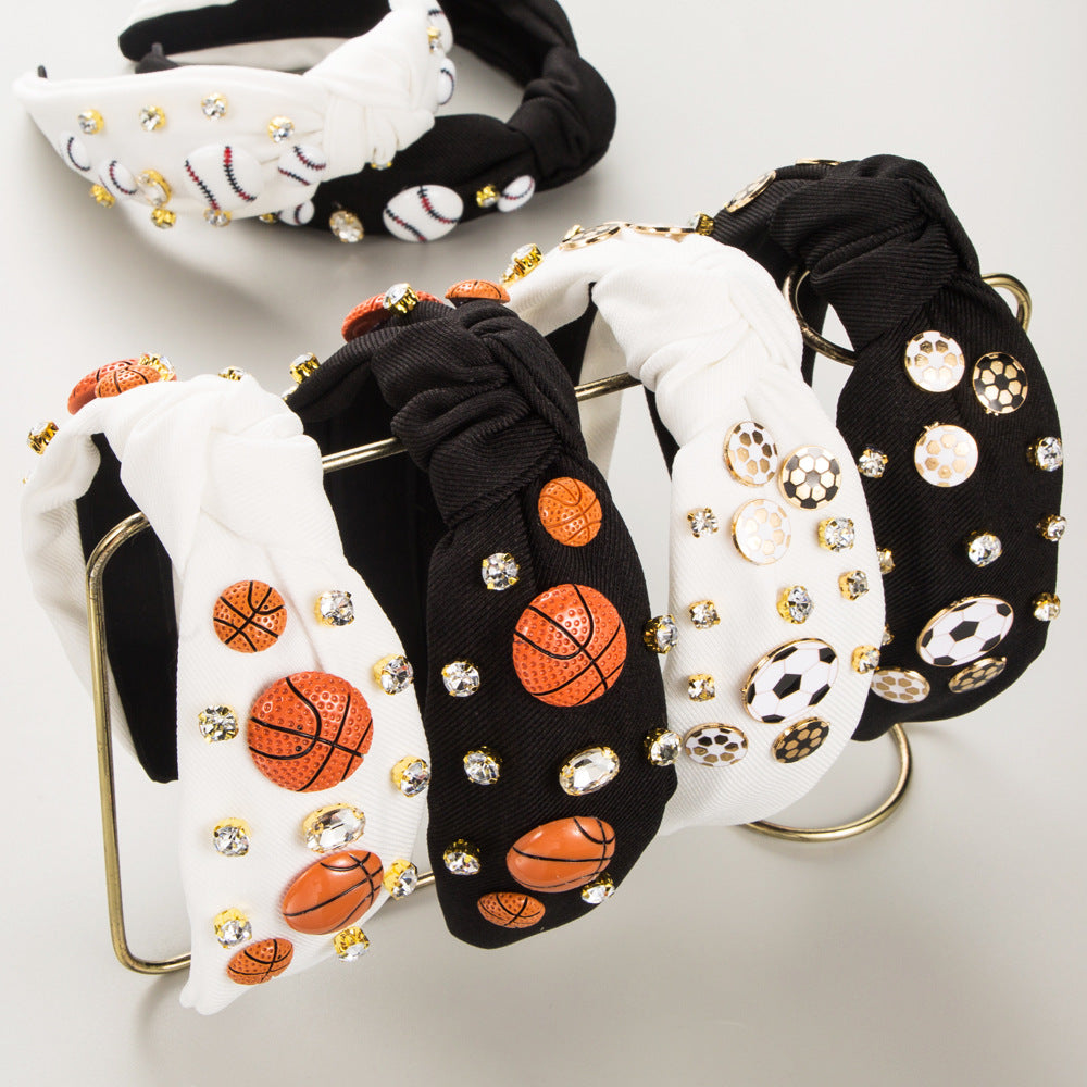 Wholesale Srts Style Basketball Football Baseball Fabric Diamond Headband