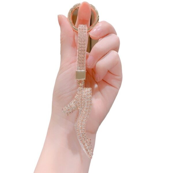 Wholesale Diamond Sticker Crystal High Heels Metal Keychain