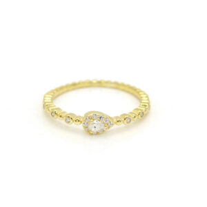 R748-14K light gold + white stone / 5.