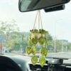 O1CN01xFWei61bC4XlBkzBt_2208522883428-0-cib Wholesale Car Hanging Ornament Handmade Wool Crochet Chlorophytum Potted Plant