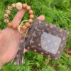 Wholesale Colorful Beads PU Leopard Snake Print Coin Purse Keychain
