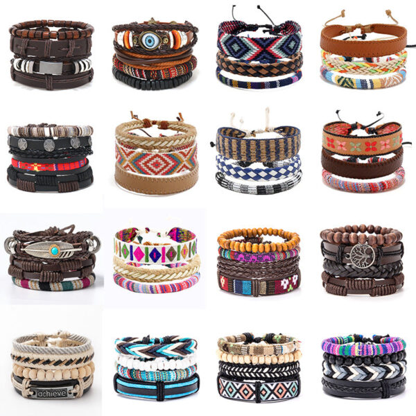 O1CN01xIUhQP2Jm6l9Zqcaz__2128219463-0-cib Wholesale Vintage Multilayer Alloy Wood Bead Leather Bracelet