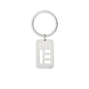 Military card hollow-out letter keychain-E