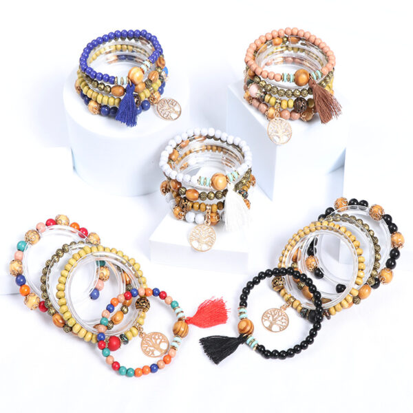 O1CN01xJqpmj1evos350OQp_2207680323934-0-cib Wholesale Bohemian Tassel Multilayer Wooden Beads Bracelet