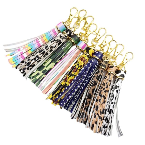 Wholesale Pu Leather Tassel Pendant Keychain