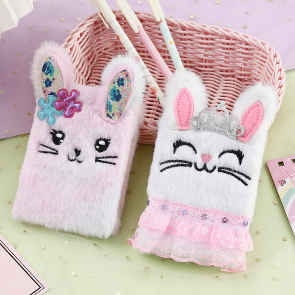 Wholesale Cartoon Bunny Plush Portable Mini Pocket Student Diary