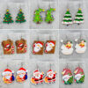 Wholesale Santa Claus Bells Red Car Water Drop Wooden Earrings