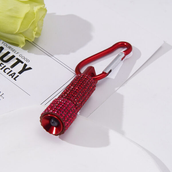 Wholesale Rhinestone Mini LED Flashlight Carabiner Flashlight Keychain