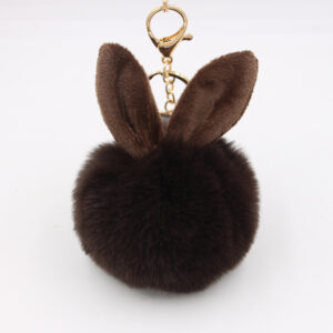 Brown / Rabbit plush pendant keychain