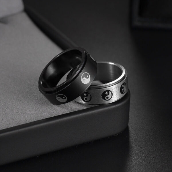 Wholesale New Stainless Steel Turnable Gossip Ring for Men