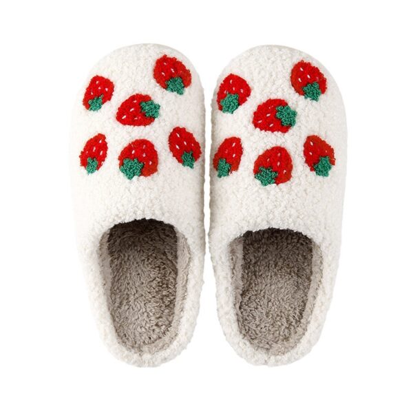 Wholesale Strawberry Warm Winter Soft Bottom Thickened Non-slip Cotton Slippers