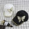 Wholesale Pearl Butterfly Rivet Set Diamond Cotton Baseball Hat