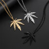 Wholesale Titanium Steel Maple Leaf Men's Metal Necklaces
