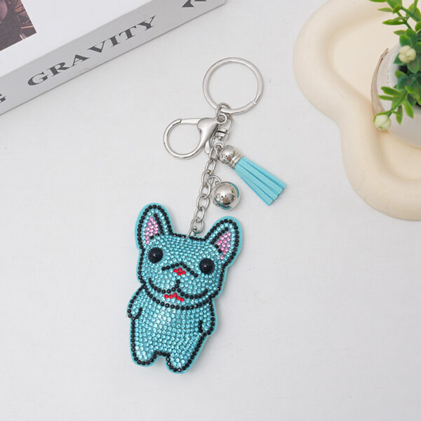 Wholesale Velvet Cartoon Dog Fighting Hot Diamond Keychains