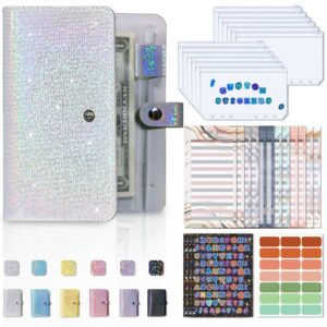 A6 / Soft surface-stars-silver white (skin 1 + zipper bag 12 + gold foil budget card 12 + sequin English 3+21 labels 1)