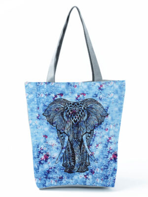 Wholesale Polyester Elephant Print Tote Bag