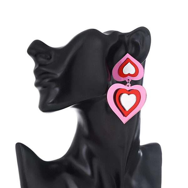Wholesale Gradient 3D Heart Acrylic Earrings