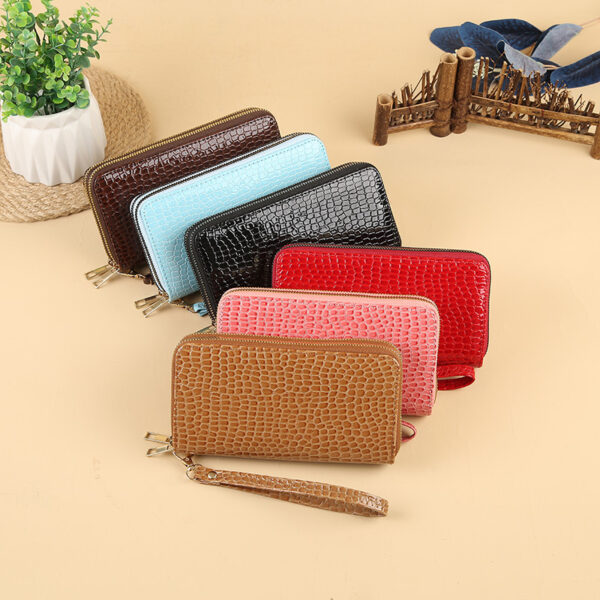 Wholesale Simple Woven Zipper Long Wallet for Women