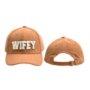 Caramel-WIFEY corduroy baseball cap / Adjustable