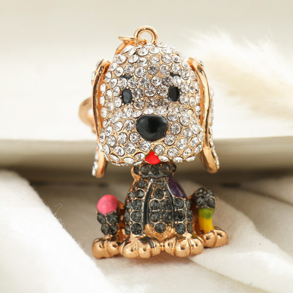 Wholesale Colorful Diamond Cute Puppy Creative Keychain