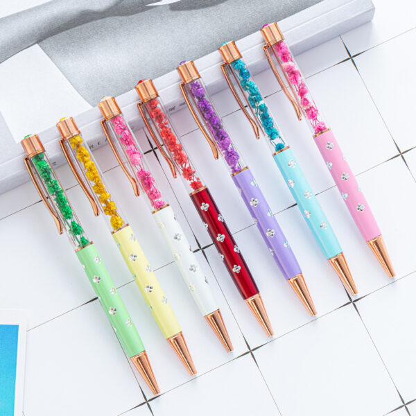 Wholesale Plastic Dry Flower Ballpoint Pen