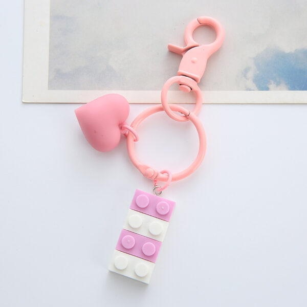 Wholesale Resin Three-dimensional Love Building Blocks Creative Keychain