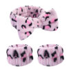Wholesale Color Leopard Coral Fleece Wash Face Wrist Band Headband