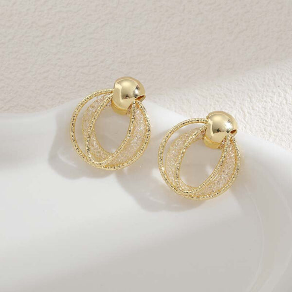 Wholesale Gold Exaggerated Creative Copper Stud Earrings