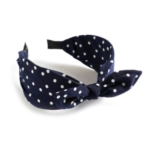 Navy blue dots bow