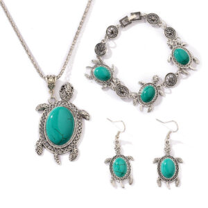 O1CN01xc6HcT1WVhONkPpTg__3379762794-0-cib Wholesale Turquoise Turtle Three-piece Set Alloy Bracelet