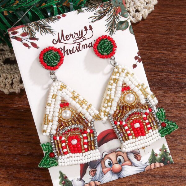 Wholesale Handmade Creative Christmas Rice Bead Earrings and Earrings