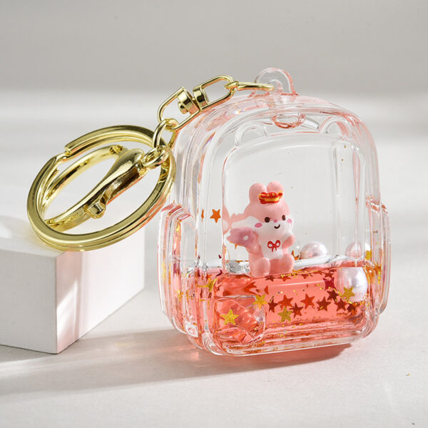 O1CN01xdZMwU1JM02VG9eSz_2200601031013-0-cib Wholesale Mini School Bag Cute Bunny Into Oil Quicksand Acrylic Keychains
