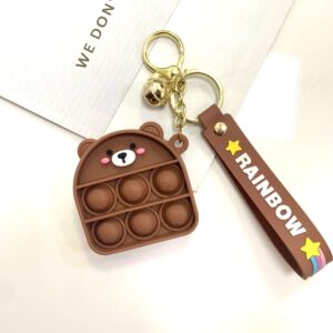 Stupid bear Brown decompression key chain