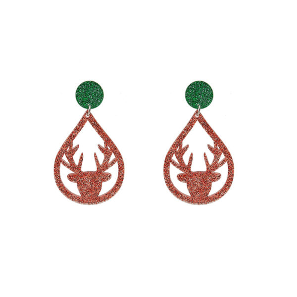 Wholesale Christmas Santa Claus Acrylic Snowflake Elk Hollow Earrings