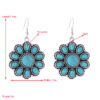 Wholesale Retro Ethnic Style Alloy Inlaid White Turquoise Round Earrings