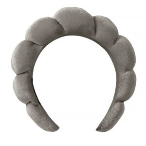 Gold velvet headband-grey