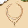 Wholesale Gold Plated Pearl Eye Alloy Necklaces