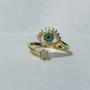 Open gold eye ring / Opening adjustable