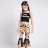 Wholesale Polyester Clothes Letter Suspenders Flared Pants Fashionable Two Piece Set