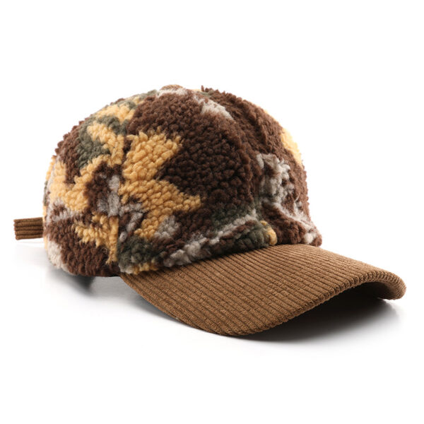 Wholesale Autumn and Winter Color Matching Plush Camouflage Cotton Baseball Caps