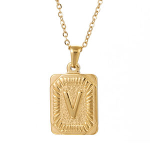 (with chain) gold V