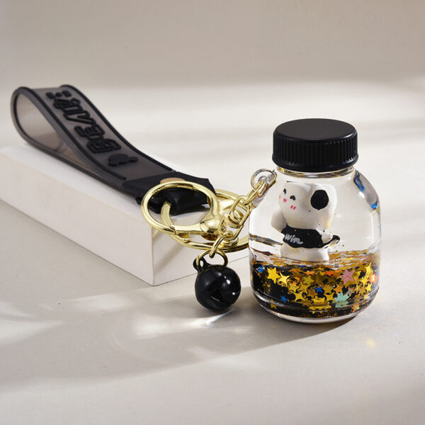 Wholesale Acrylic Cartoon Floating Panda Oiled Keychain